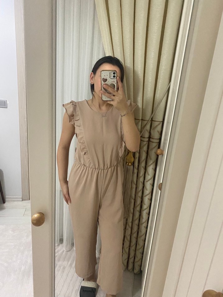 Bej Renkli Salaş Kadın Tulum - Görsel 2