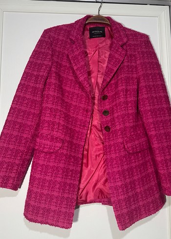 Düğmeli Pembe Kadın Blazer Ceket