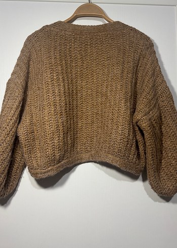 Bohem Midi Örgü Kahverengi Hırka - Görsel 2