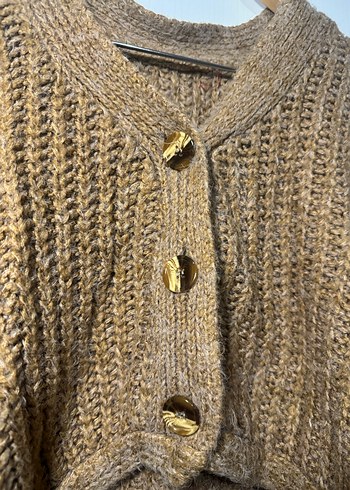 Bohem Midi Örgü Kahverengi Hırka - Görsel 4