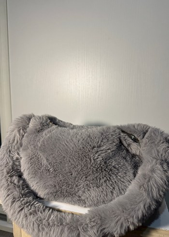 Kadın Gri  Suni Kürk Çanta - Görsel 2