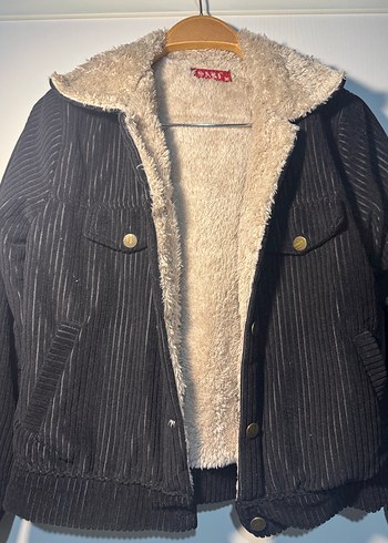 Düğmeli Siyah Kadın Ceket Midi Boy - Görsel 2