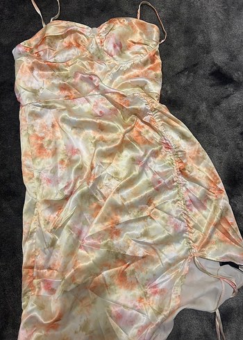 Uzun Askısız Tie-Dye Desenli Kadın Elbise - Görsel 2