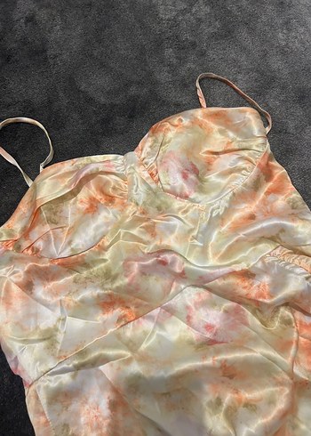 Uzun Askısız Tie-Dye Desenli Kadın Elbise - Görsel 3