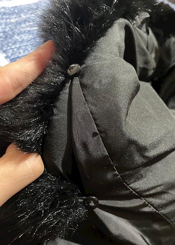 Kürk Detaylı Gri Kadın Kışlık Mont - Görsel 9