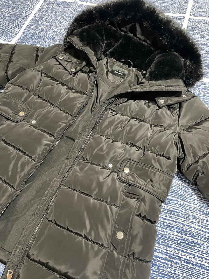 Kürk Detaylı Gri Kadın Kışlık Mont - Görsel 2