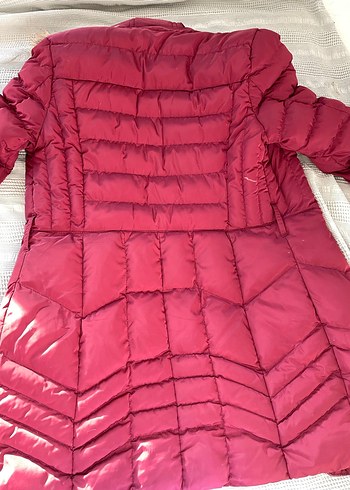 Bordo Fermuarlı Kadın Midi Kaban - Görsel 9