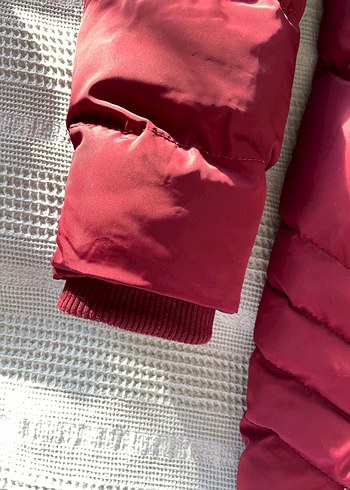 Bordo Fermuarlı Kadın Midi Kaban - Görsel 8