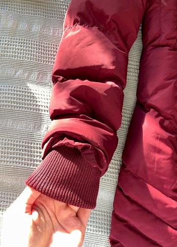 Bordo Fermuarlı Kadın Midi Kaban - Görsel 7