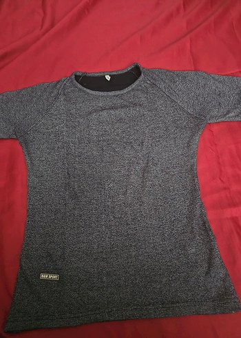 Gri Kadın Kısa Kollu Spor Tişört - Görsel 2