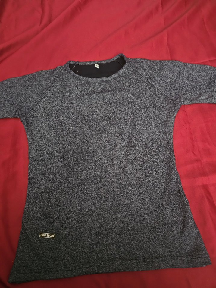 Gri Kadın Kısa Kollu Spor Tişört - Görsel 2