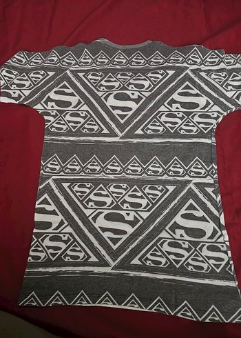 Gri Supermen Baskılı Kısa Kollu Tişört - Görsel 3