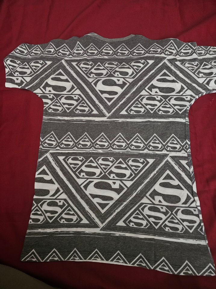 Gri Supermen Baskılı Kısa Kollu Tişört - Görsel 3