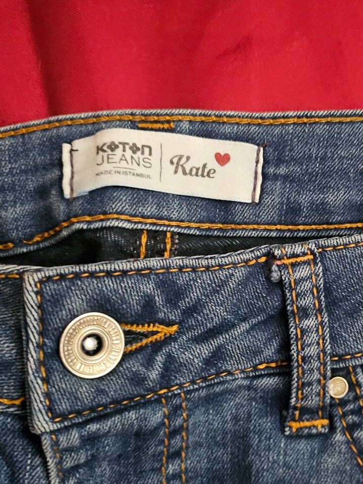 Koton marka Kadın Mavi Midi Boy Denim Pantolon - Görsel 3