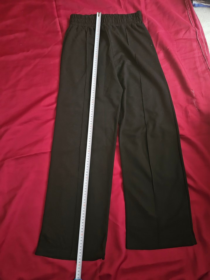 Kadın Siyah Pilili Midi Kumaş Pantolon - Görsel 3