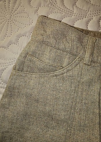 %60 Yün Kumaş Pilili Midi Etek - Görsel 3