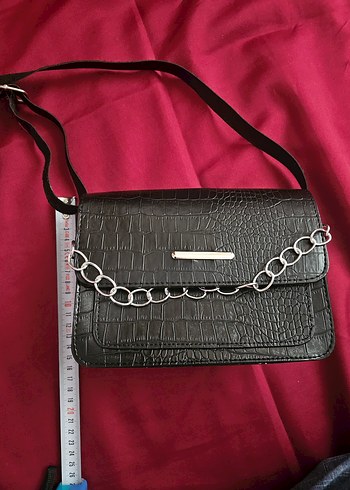 Trendyol Zincir Detaylı Siyah, Desenli Mini boy Çanta - Görsel 3