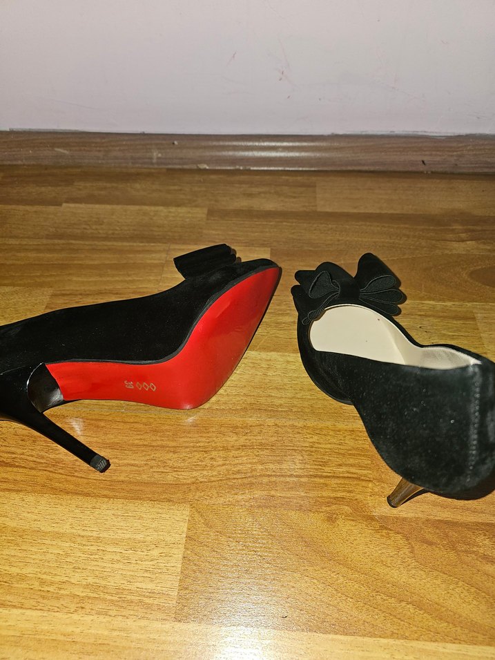 Siyah Fiyonklu Stiletto Topuklu Kadın Ayakkabı - Görsel 2