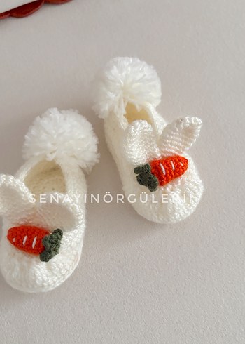 Tavşan figürlü beyaz benek patik - Görsel 4