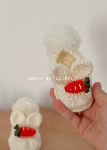 Tavşan figürlü beyaz benek patik - Görsel 2