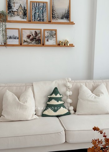 Bohem Desenli Yeşil Gri Dekoratif Yastık - Görsel 2