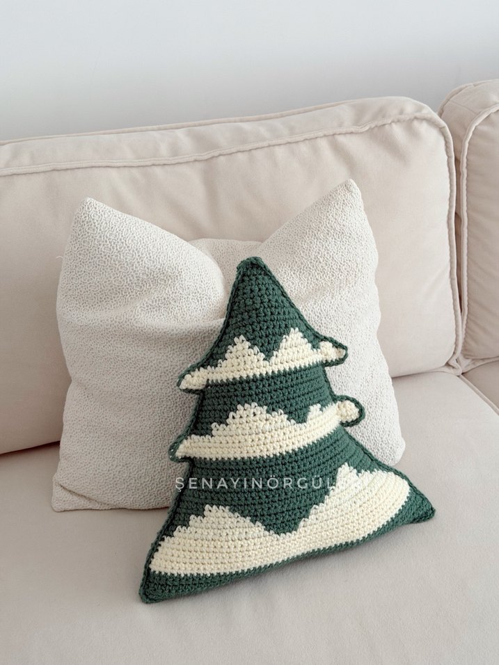 Bohem Desenli Yeşil Gri Dekoratif Yastık - Görsel 3