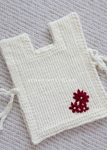 Nakışlı Krem çocuk süveter - Görsel 4