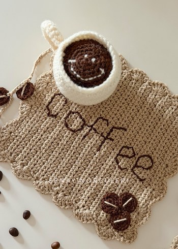 Bohem Örgü Kahve Altlığı ve Bardak Kılıfı - Görsel 8