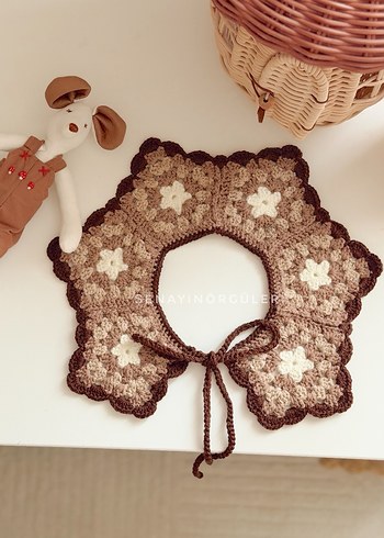 Dantel Detaylı Bej Örgü Bohem Kadın Fular - Görsel 3