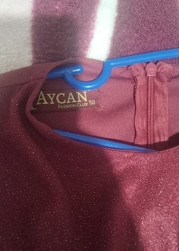 Bordo Nakışlı Uzun Kollu Elbise - Görsel 3