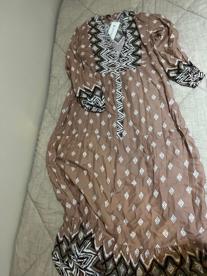 Bohem Tarz Uzun Kollu Elbise - Görsel 2