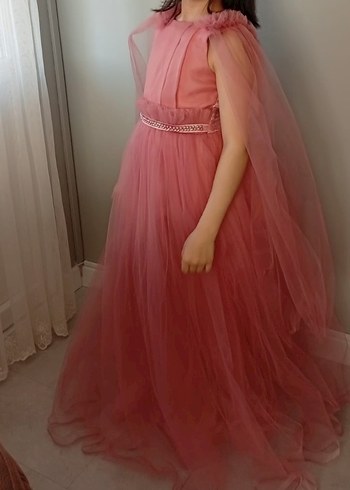 Pembe Bohem Tarzı Kız Çocuk Abiye Elbise - Görsel 2