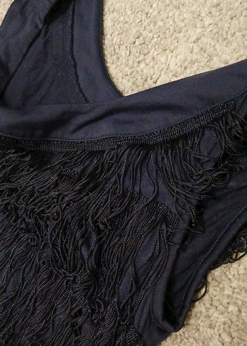 Siyah Volanlı Midi Gotik Abiye Elbise - Görsel 4