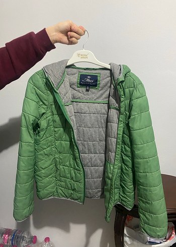 Gri Astarlı Yeşil Kadın Mont