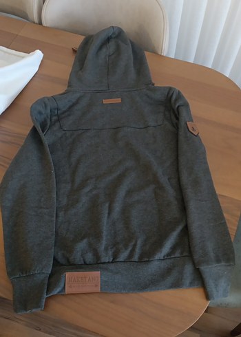 Gri Düğmeli Yüksek Yakalı erkek Sweatshirt - Görsel 3