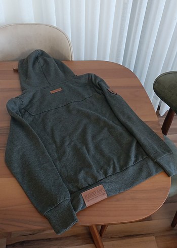 Gri Düğmeli Yüksek Yakalı erkek Sweatshirt - Görsel 4