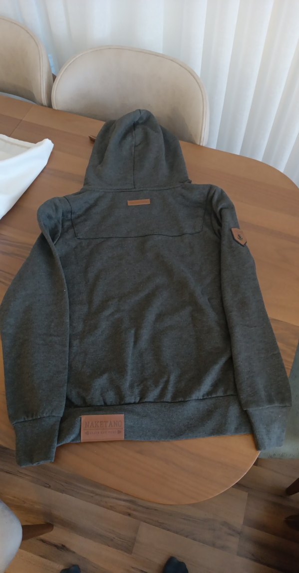 Gri Düğmeli Yüksek Yakalı erkek Sweatshirt - Görsel 3