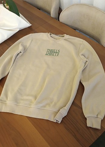 Bej erkek Baskılı Sweatshirt - Görsel 2