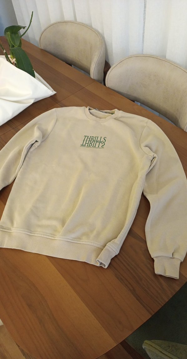 Bej erkek Baskılı Sweatshirt - Görsel 2