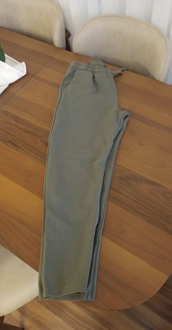 yeşil Bej Kadın Süet Midi Kumaş Pantolon - Görsel 2