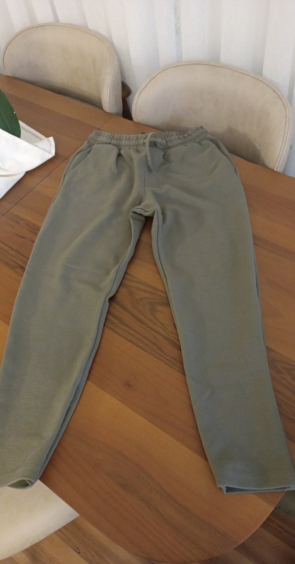 yeşil Bej Kadın Süet Midi Kumaş Pantolon - Görsel 3