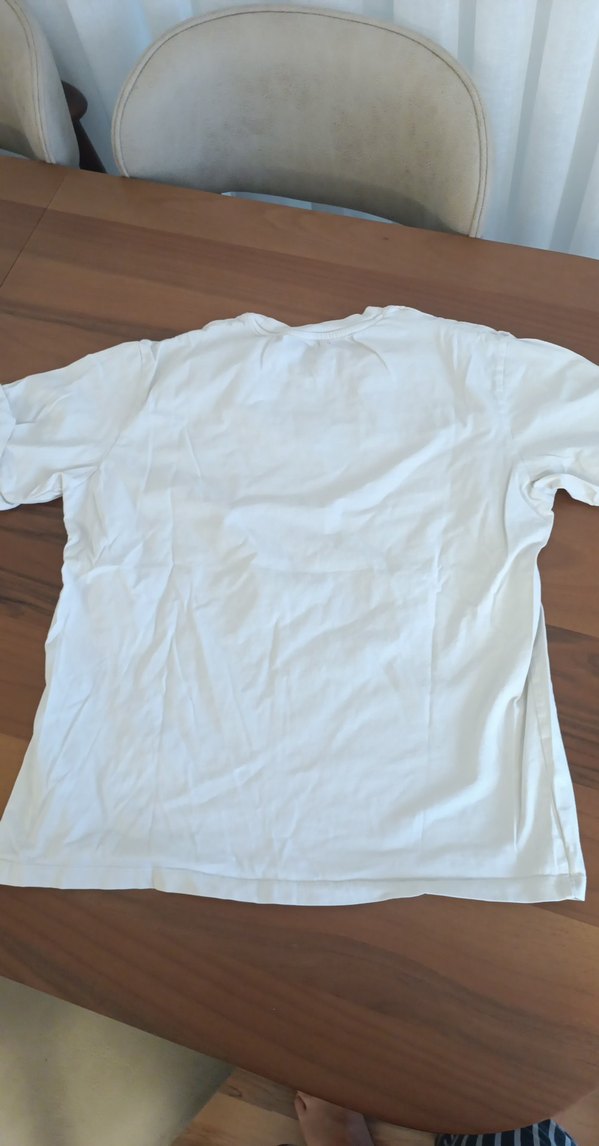 Beyaz Baskılı Erkek Kısa Kollu Tişört - Görsel 2