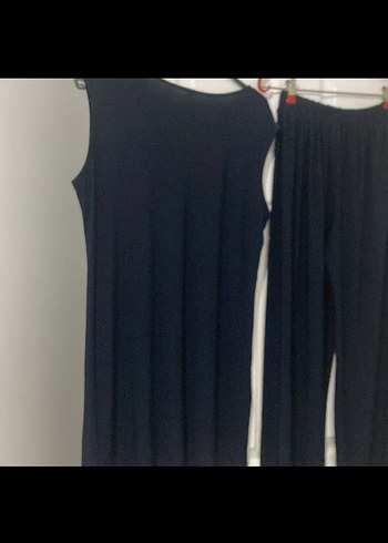 Lacivert Pilili Kadın Kumaş Pantolon - Görsel 2