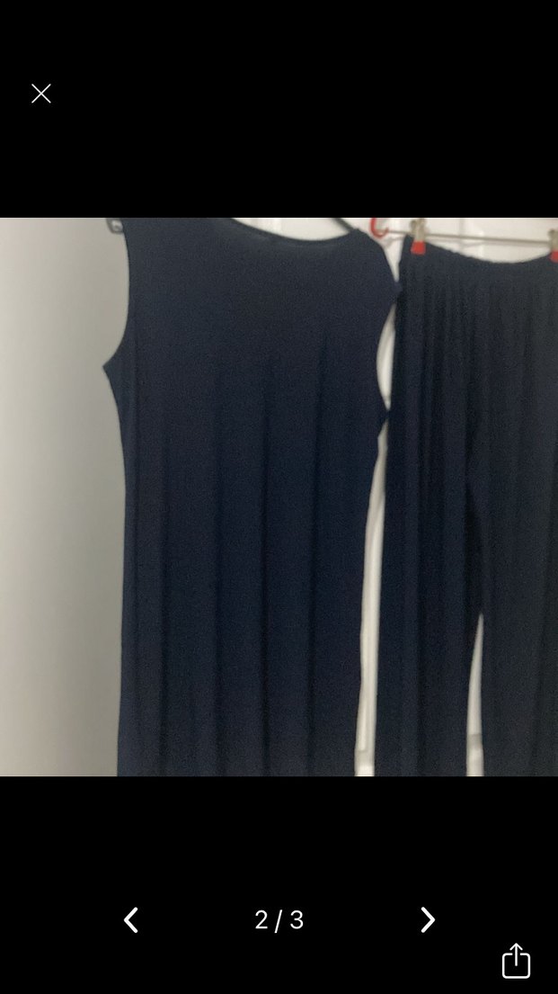 Lacivert Pilili Kadın Kumaş Pantolon - Görsel 2