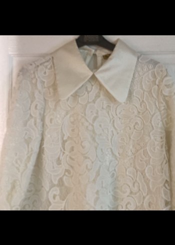 İşlemeli Beyaz Midi Kadın Elbise - Görsel 2