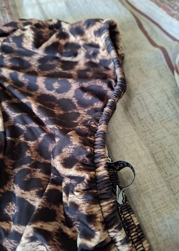 Leopar Desenli straplez crop - Görsel 6