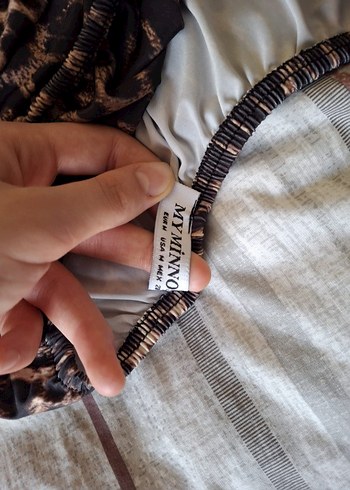 Leopar Desenli straplez crop - Görsel 4