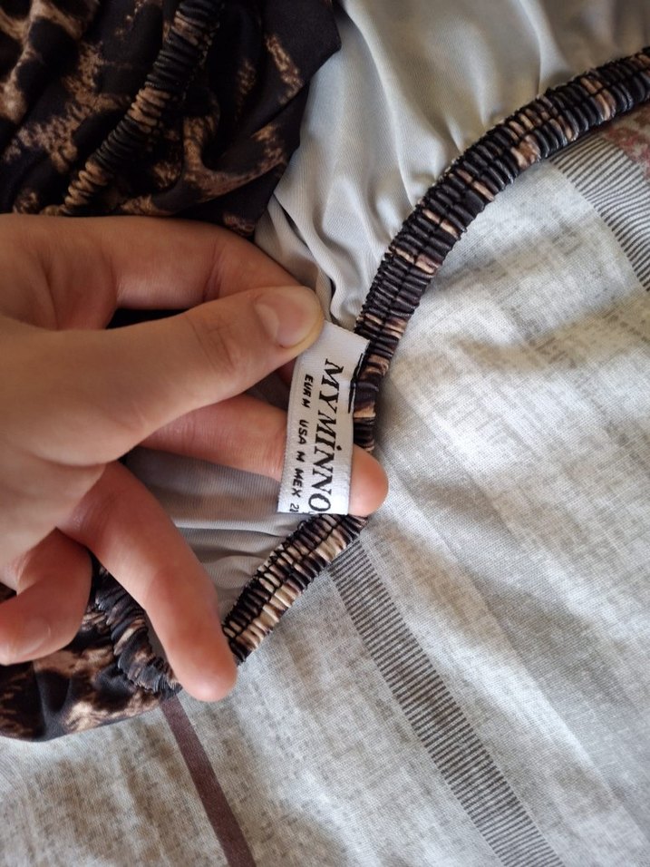 Leopar Desenli straplez crop - Görsel 4