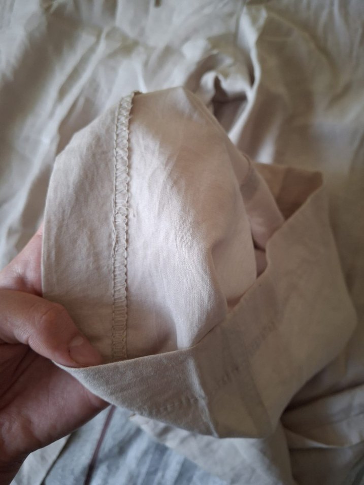 Bej Bol Kesim Keten Kadın Pantolon - Görsel 5