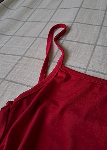 ince askılı kırmızı crop - Görsel 4